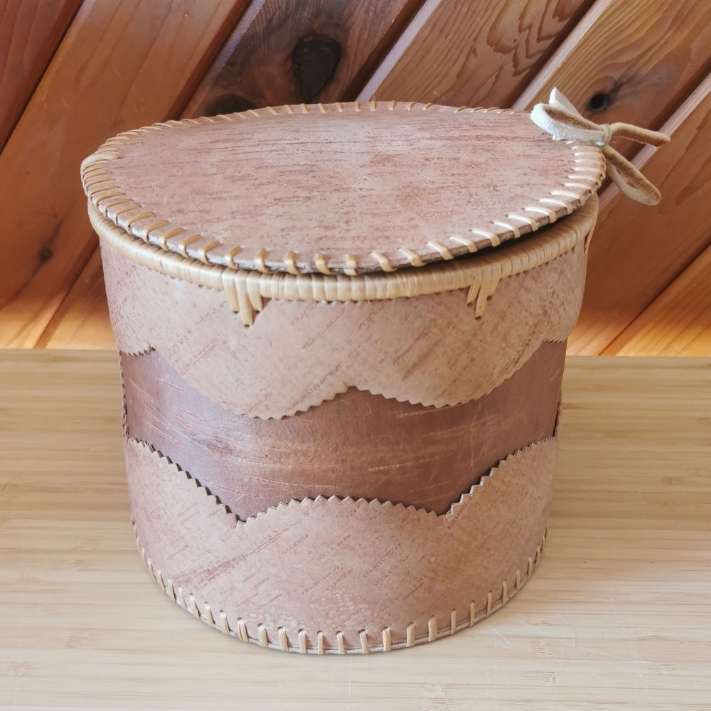Vintage Birch Bark Basket